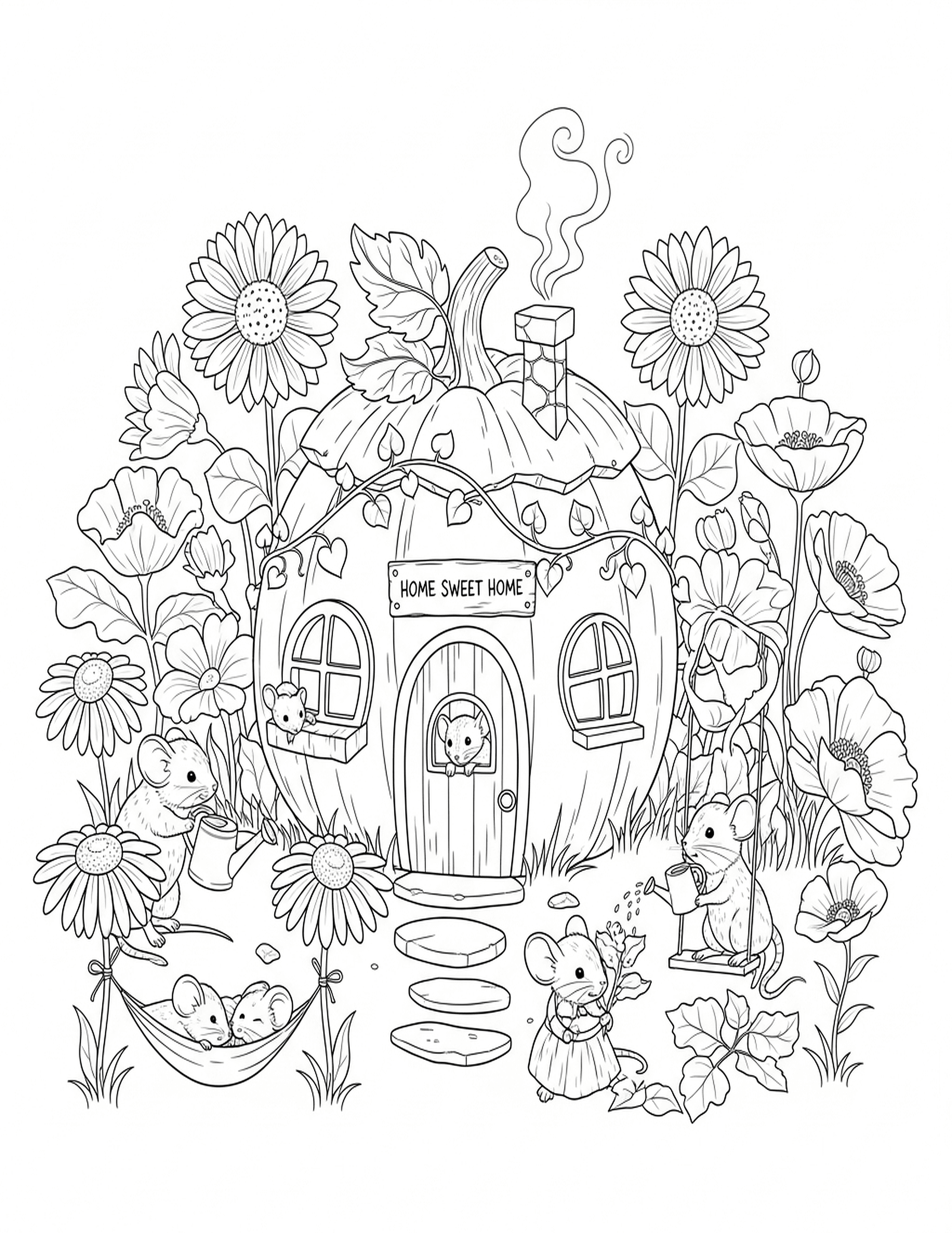 Mice Pumpkin Cottage